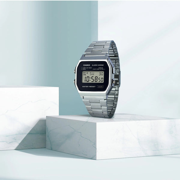 Casio Men's Silver Stainless Steel Watch, Digital | A-158wea-1ef by i-watch