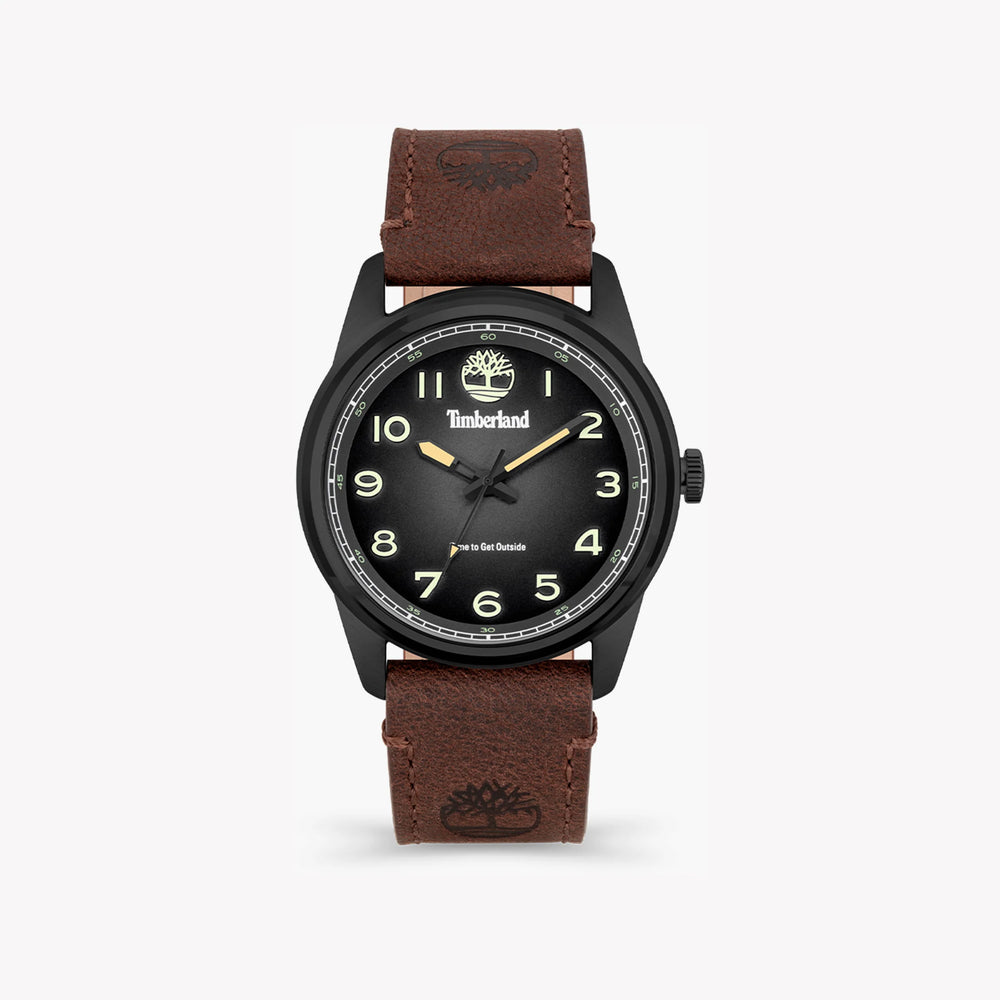 Timberland Men's Black Stainless Steel Watch, Brown Leather | Tdwga2152104 by i-watch