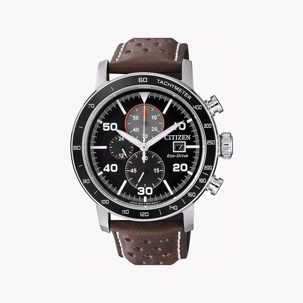 Citizen Ca0641-24e - Modern Elegance: Stainless Steel Chronograph & Leather Timepiece by i-watch