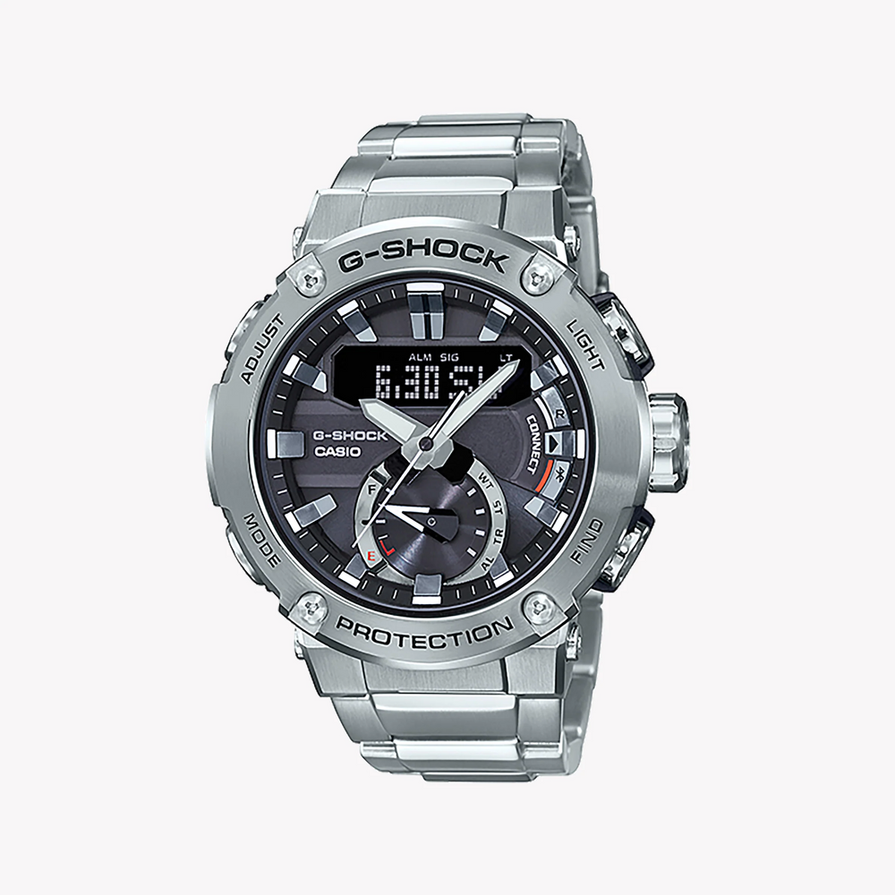 Casio G-Shock Gst-B200d-1adr - Boldly Built For Adventure & Style Men's Watch With Silver Stainless Steel BAnd and Black Dial by i-watch