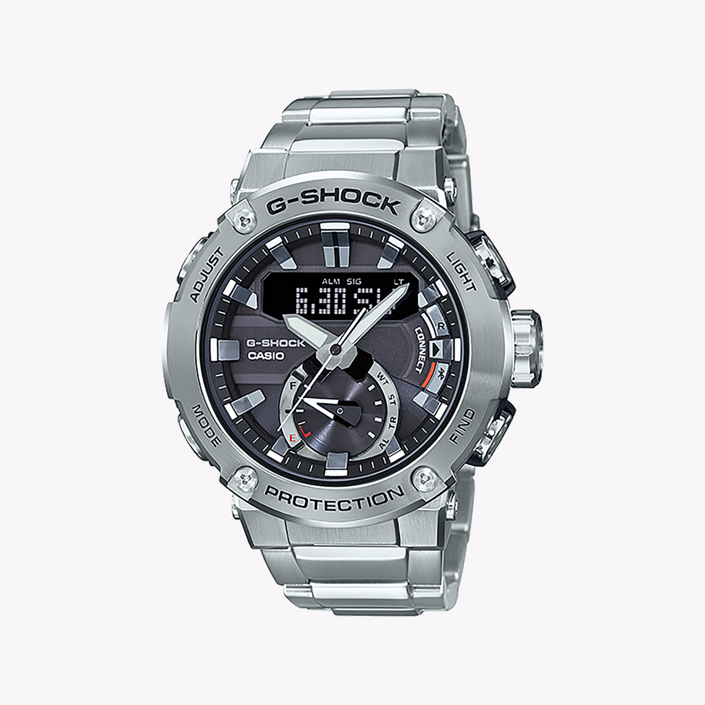 CASIO G-SHOCK GST-B200D-1ADR - BOLDLY BUILT FOR ADVENTURE & STYLE Men's Watch with Silver Stainless Steel Band and Black Dial