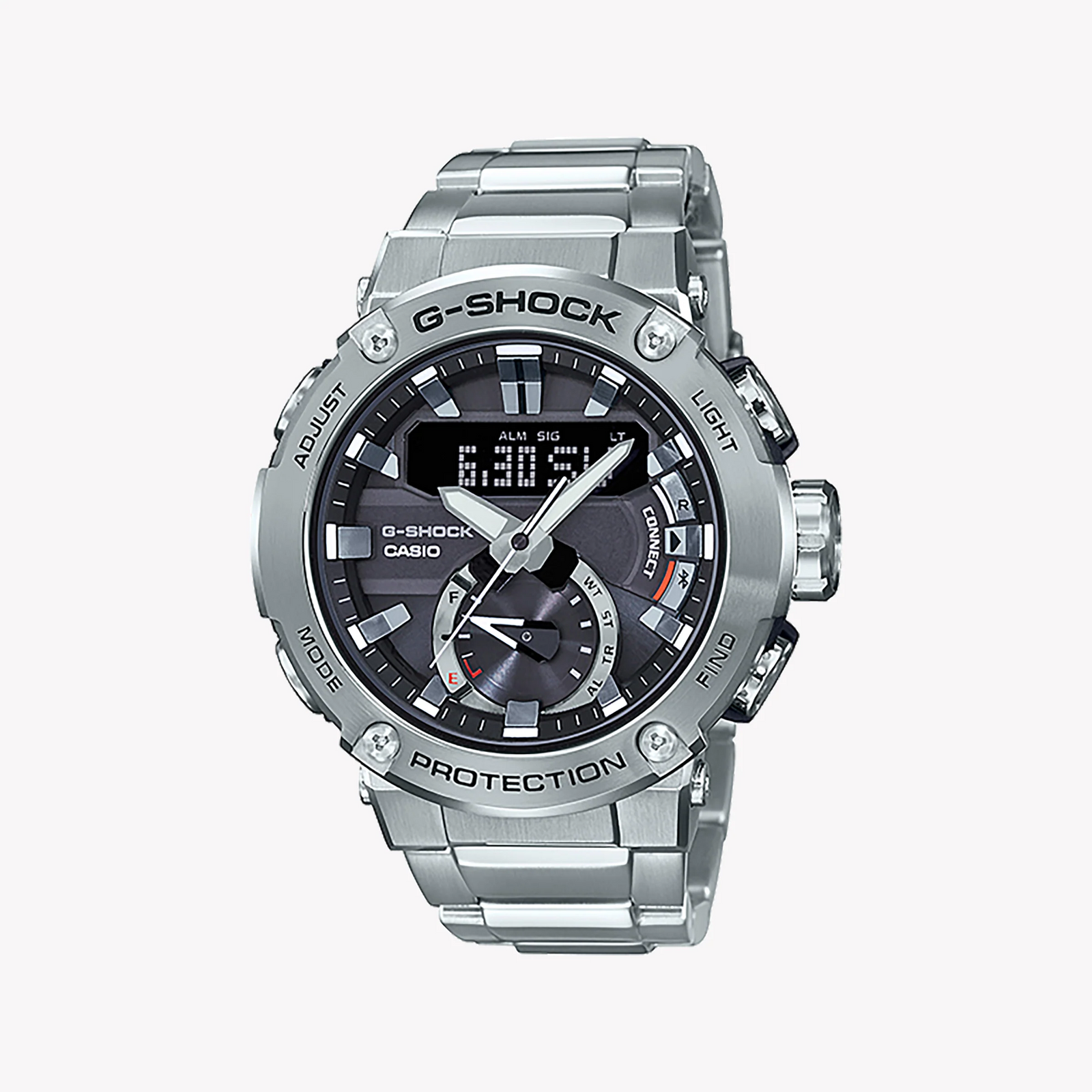 Casio G-Shock Gst-B200d-1adr - Boldly Built For Adventure & Style Men's Watch With Silver Stainless Steel BAnd and Black Dial by i-watch