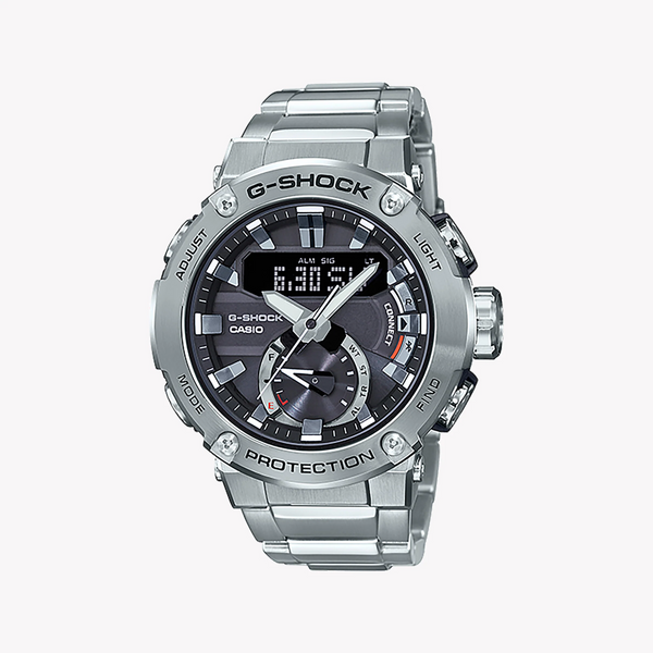 Casio G-Shock Gst-B200d-1adr - Boldly Built For Adventure & Style Men's Watch With Silver Stainless Steel BAnd and Black Dial by i-watch