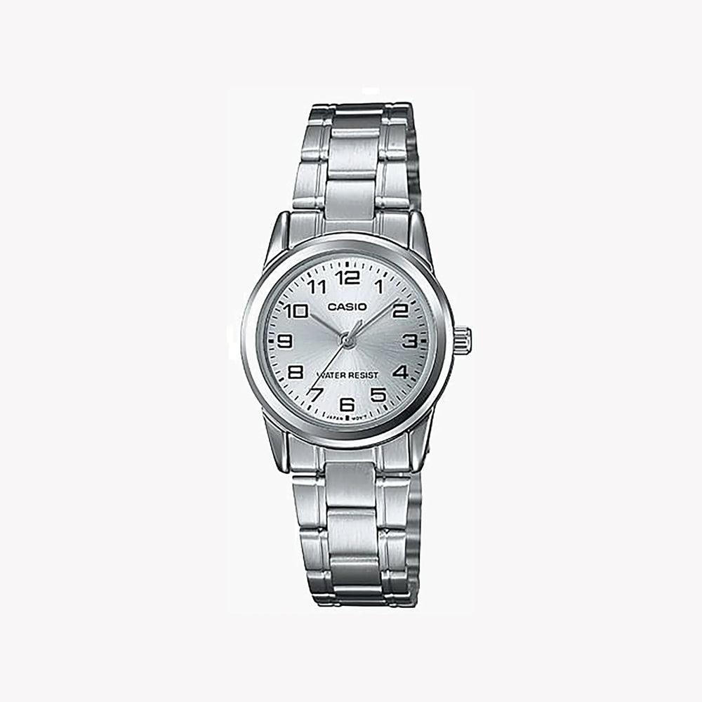 Casio Women's Silver Stainless Steel Watch, Silver Dial | Ltp-V001d-7b by i-watch