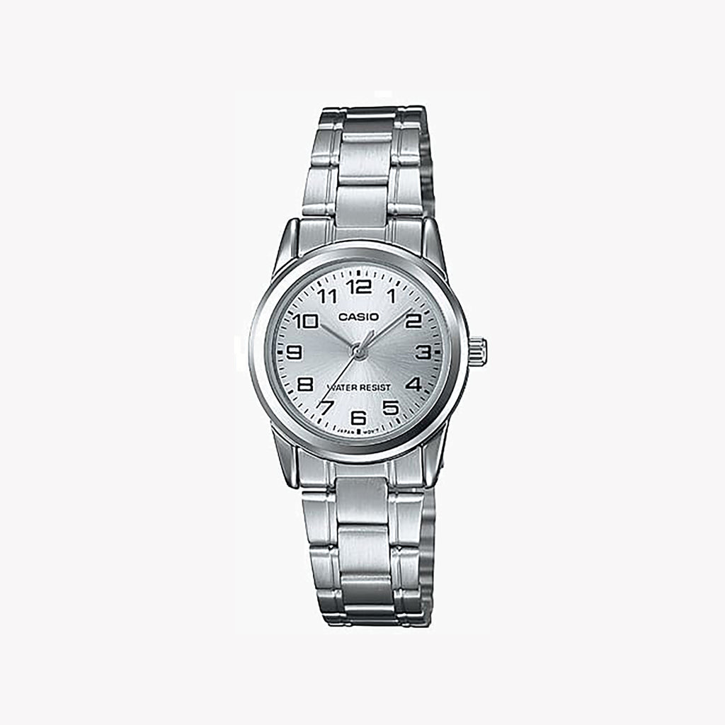 CASIO Women's Watch with Silver Stainless Steel Case and Silver Stainless Steel Band