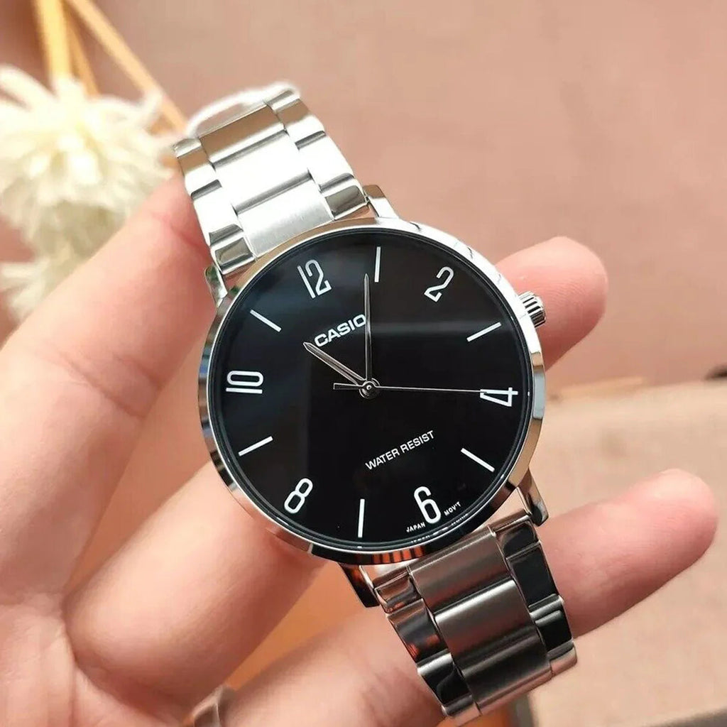 CASIO MTP-VT01D-1B - VERSATILE BLACK DIAL MEN'S ANALOG WATCH FOR WORK & PLAY-i-Watch-3