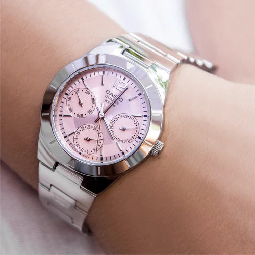 Casio Women's Stainless Steel Watch, Pink Dial | Ltp-2069d-4aveg by i-watch