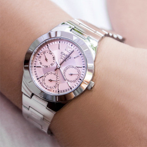 CASIO LTP-2069D-4AVEG - ELEGANT PINK DIAL STAINLESS STEEL WOMEN'S WATCH-i-Watch-4