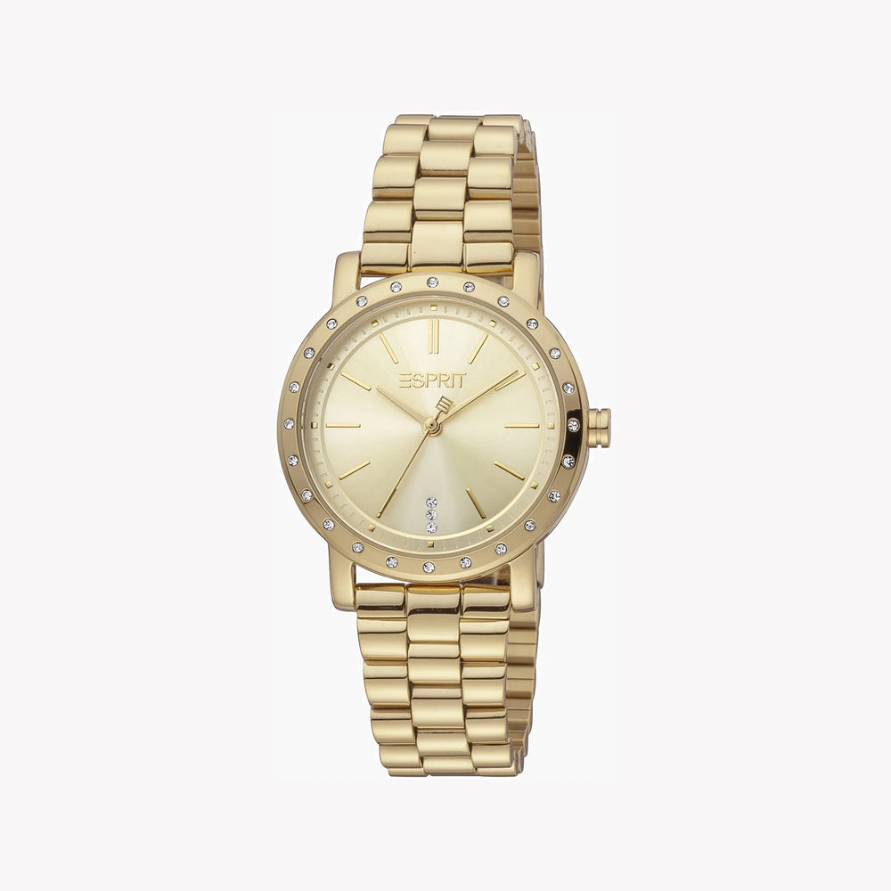 Esprit Women's Gold Stainless Steel Watch, Champagne Dial | ES1L298M0065 by i-watch