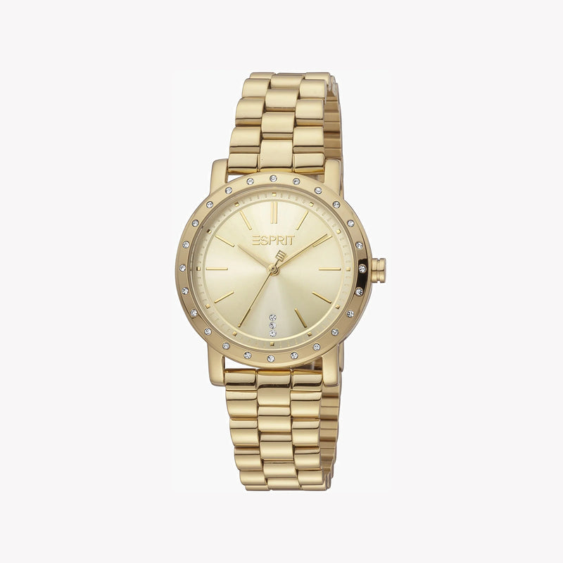 Esprit Women's Gold Stainless Steel Watch, Champagne Dial | ES1L298M0065 by i-watch