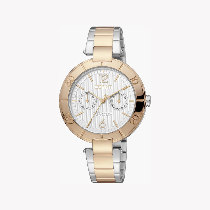 Esprit Women's Watch With Rose Gold Stainless Steel Case And Silver & Rose Gold Stainless Steel Band by i-watch