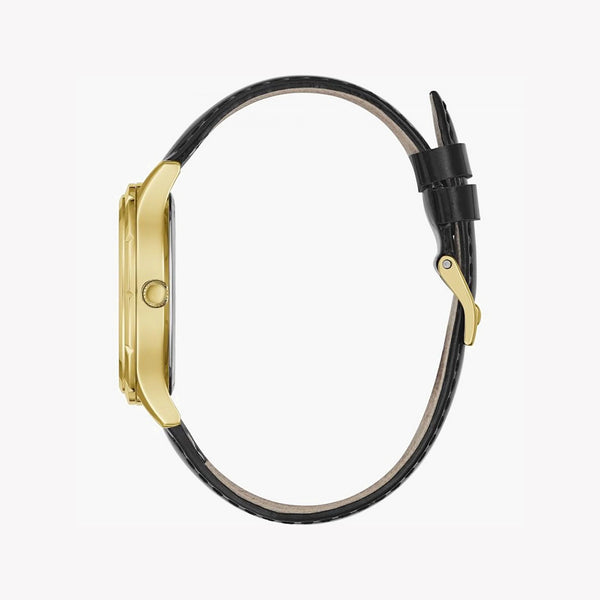 Guess Women's Gold Stainless Steel, Black Leather | Gw0299l2 by i-watch