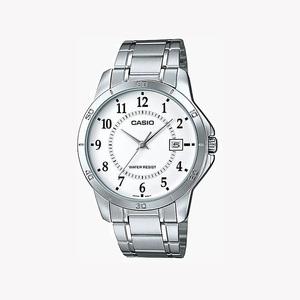 Timeless Elegance Men's Silver Watch, White Dial | Mtp-V004d-7budf by i-watch