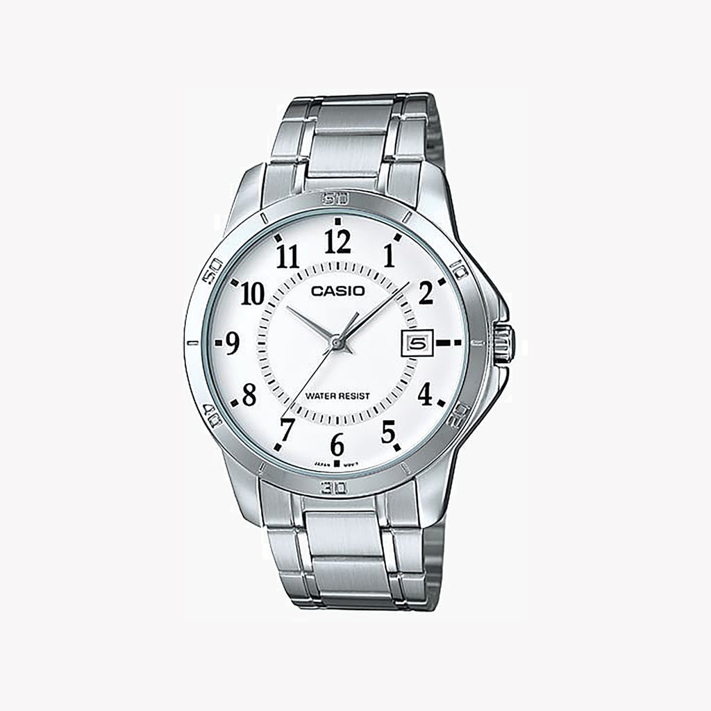 MTP-V004D-7BUDF - TIMELESS ELEGANCE - CLASSIC SILVER STAINLESS STEEL MEN'S WATCH-i-Watch-5