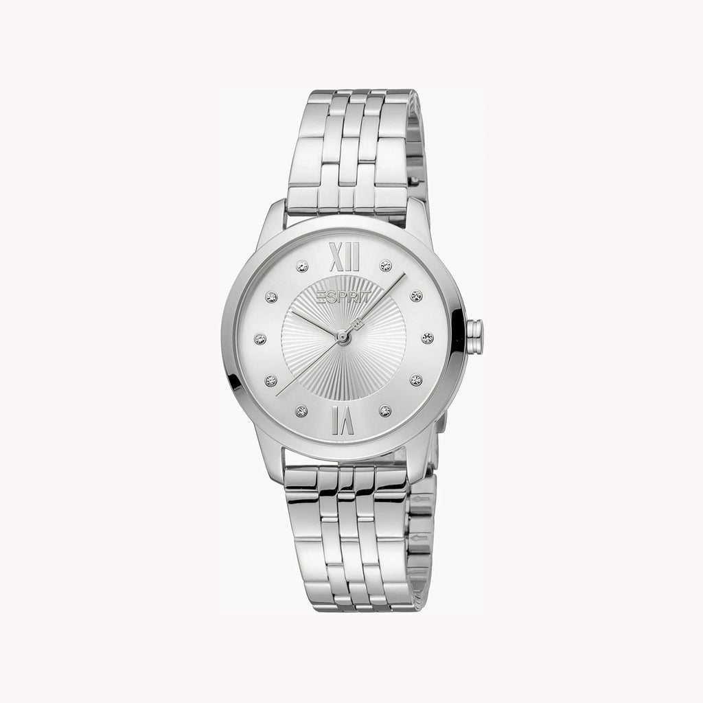 ESPRIT Women's Watch with Silver Stainless Steel Case and Silver Stainless Steel Band