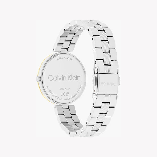 Ck Calvin Klein Women's Silver & Gold Watch, Black Dial | K3m226d3 by i-watch