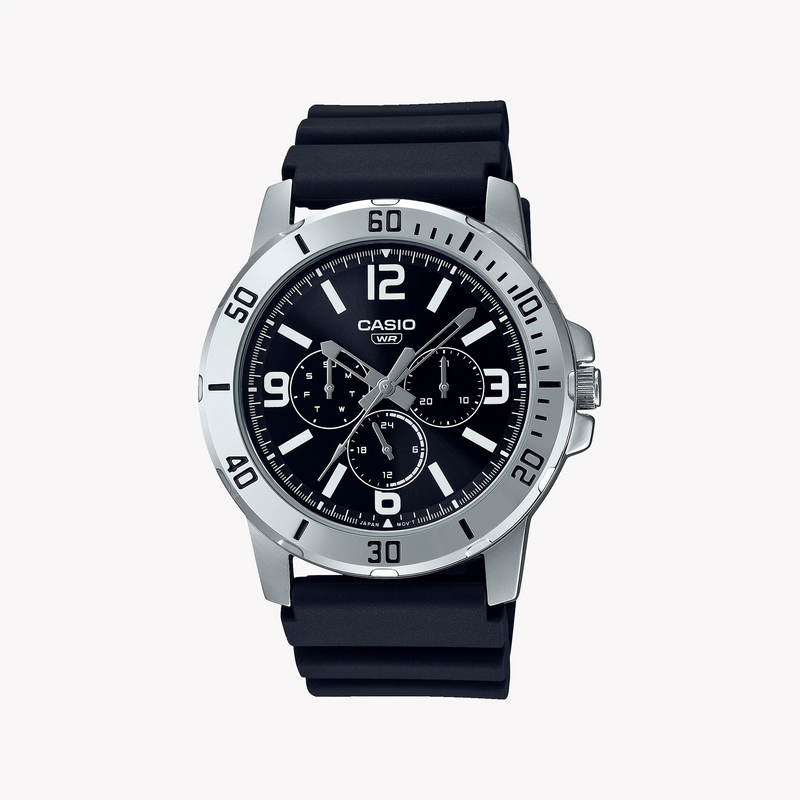 Casio Men's Stainless Steel Black Watch, Resin Band | Mtp-Vd300-1b by i-watch