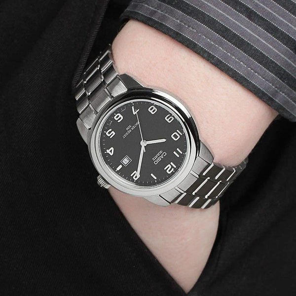Seiko Men's Stainless Steel, Silver-Black | Mtp-1221a-1aveg by i-watch