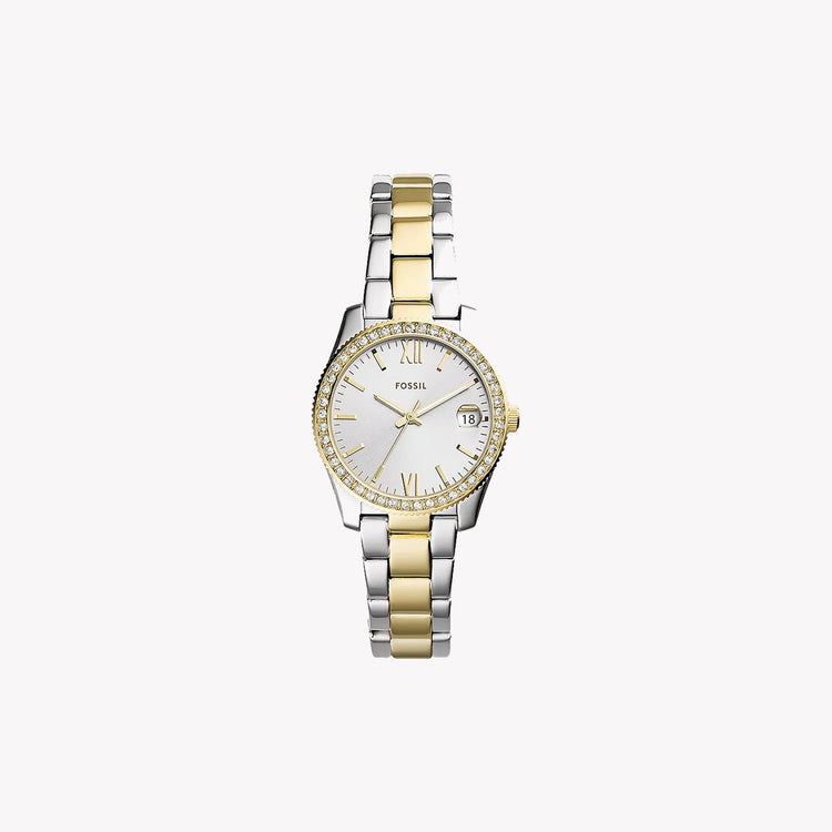 FOSSIL ES4319 - ELEGANT TIMEPIECE - TWO TONE SILVER & GOLD WOMEN'S WATCH