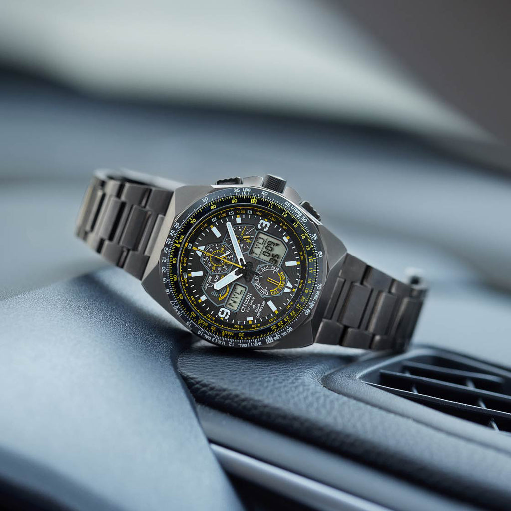 CITIZEN JY8127-59E MASTERFUL PRECISION - BLACK STAINLESS STEEL MEN'S WATCH with Chronograph & World Time-i-Watch-6