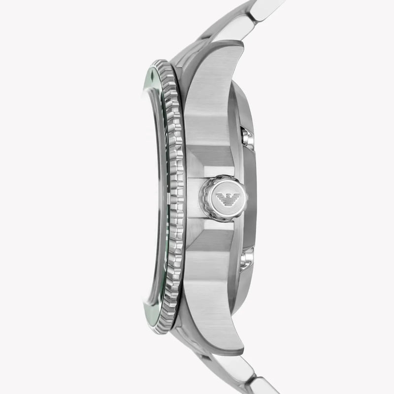 Emporio Armani Men's Silver Watch, Green Dial | Ar60061 by i-watch