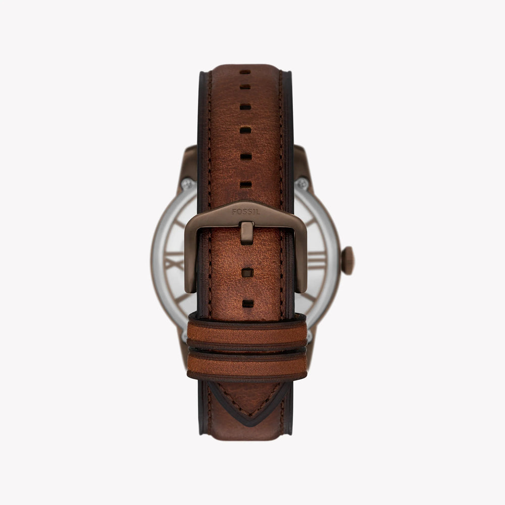 Fossil Men's Brown Leather Watch, White Dial | Me3225 by i-watch