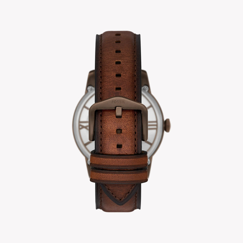 Fossil Men's Brown Leather Watch, White Dial | Me3225 by i-watch