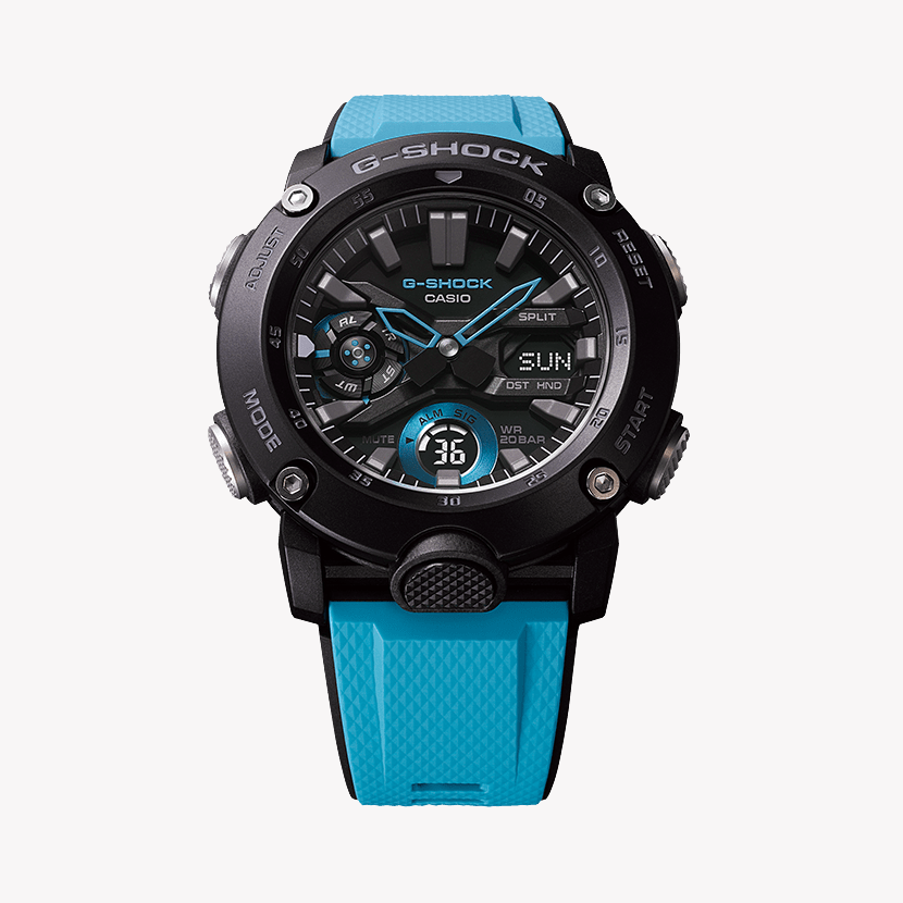 CASIO G-SHOCK GA-2000-1A2DR - RUGGED ELEGANCE UNLEASHED MEN'S WATCH IN BLACK & BLUE-i-Watch-4