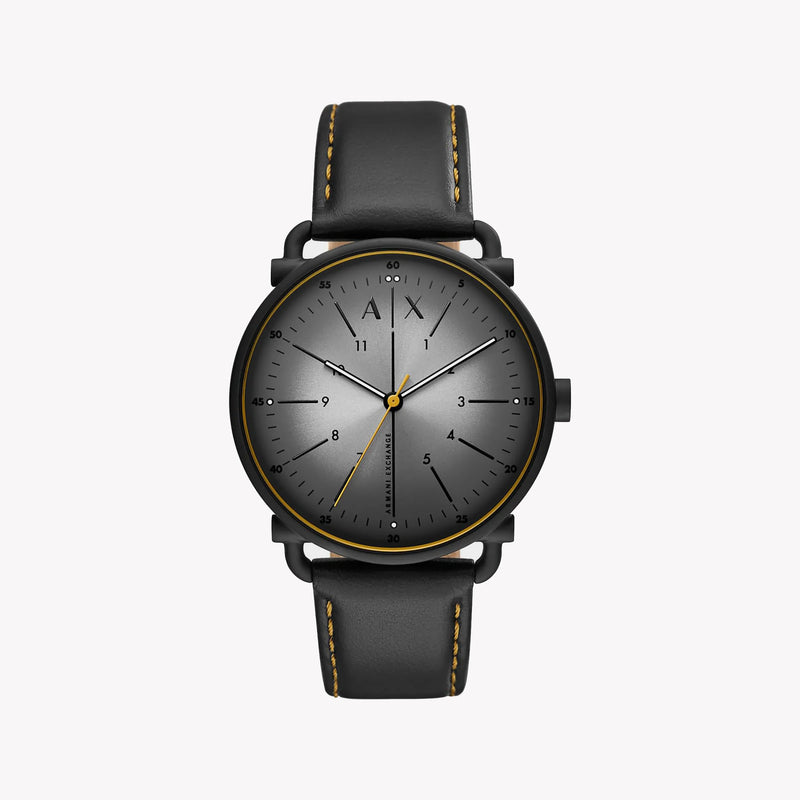 Armani Exchange Men's Black Leather Watch, Black Case | Ax2904 by i-watch