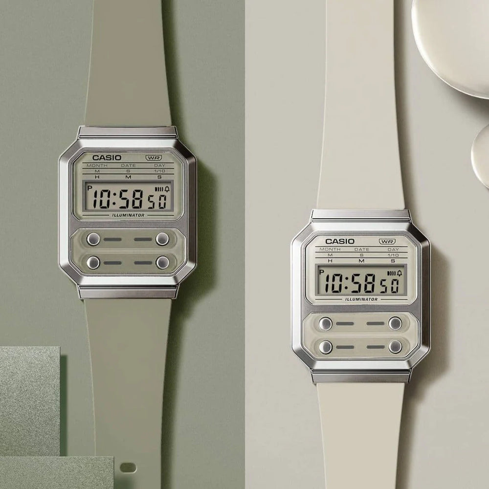 Casio Unisex Green Resin Watch, Vintage Style | A100wef-3adf by i-watch