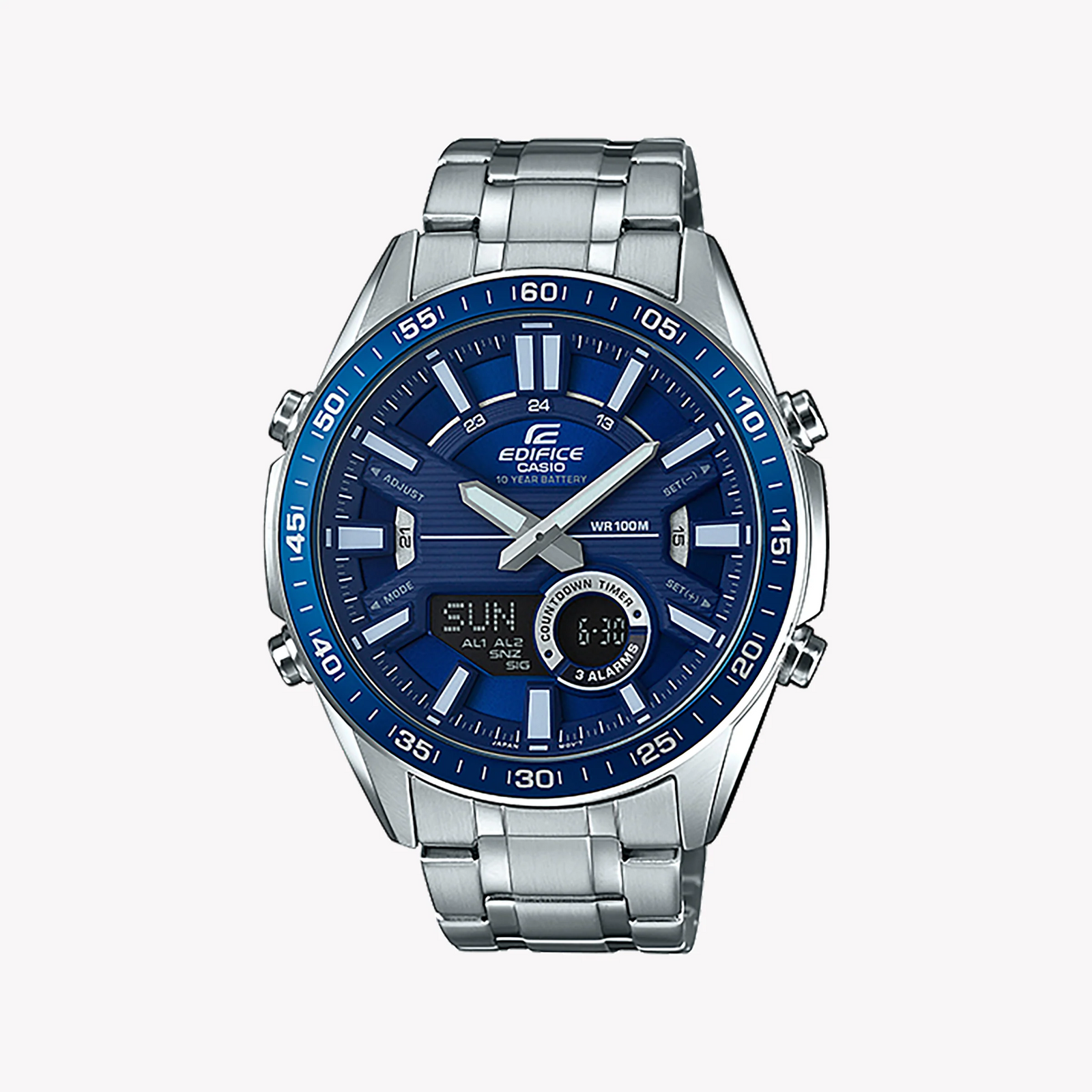 Casio Edifice Efv-C100d-2avdf Men's Watch - Sporty Elegance With Blue Dial & Stainless Steel Band by i-watch
