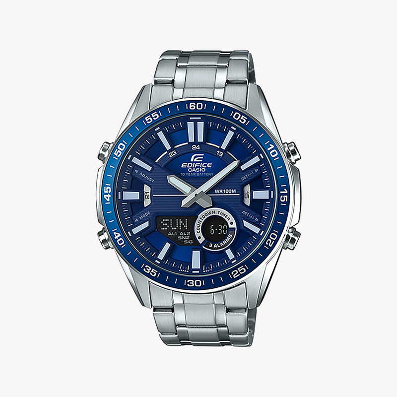 Casio Edifice Efv-C100d-2avdf Men's Watch - Sporty Elegance With Blue Dial & Stainless Steel Band by i-watch