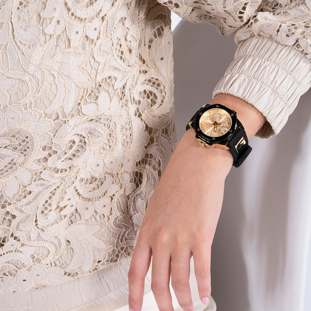 GUESS GW0555L2 MODERN CHIC - ELEGANT GOLD & BLACK WOMEN'S WATCH WITH CHAMPAGNE DIAL-i-Watch-5