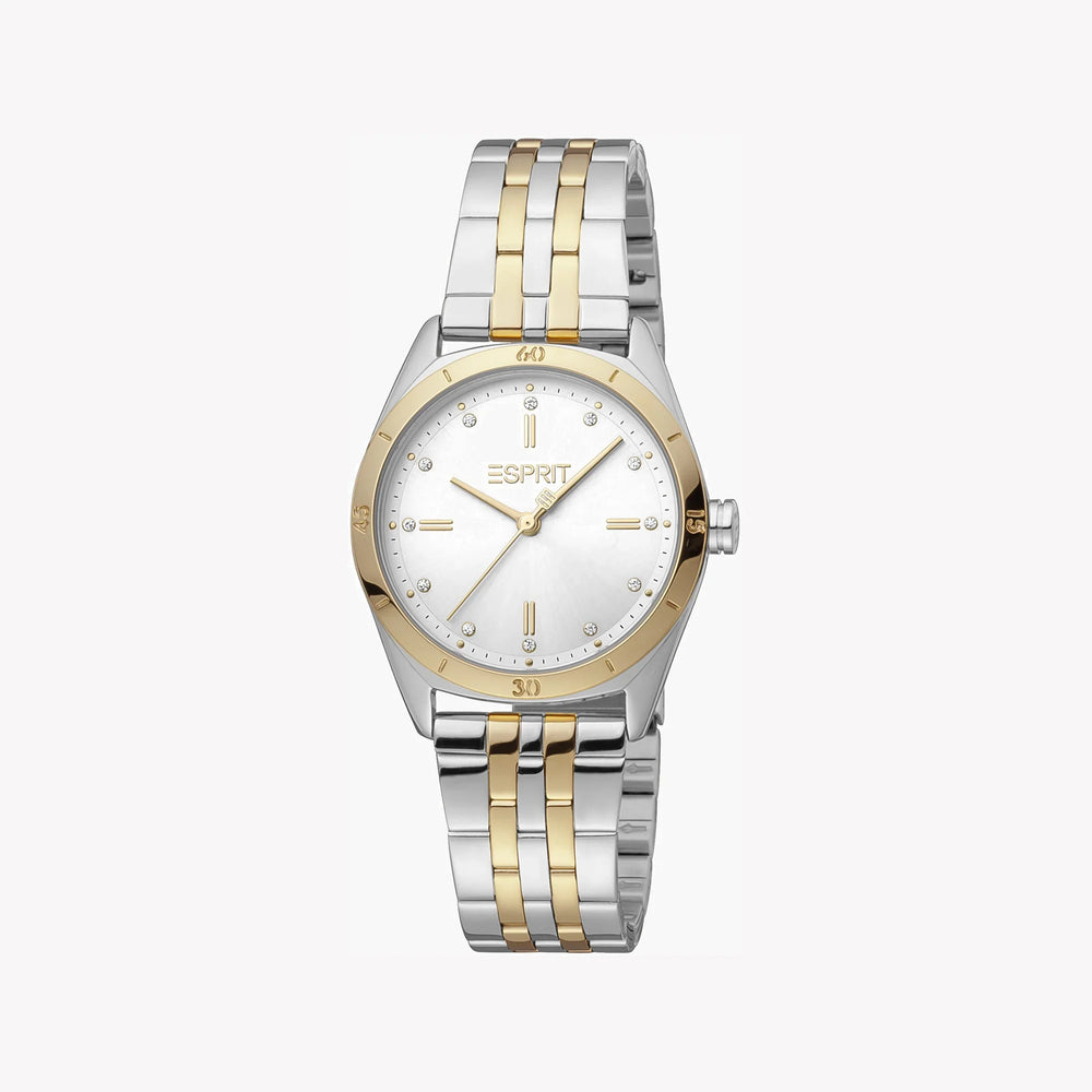 Esprit Women's Silver & Gold Stainless Steel Watch, Silver Dial | Es1l255m0055 by i-watch