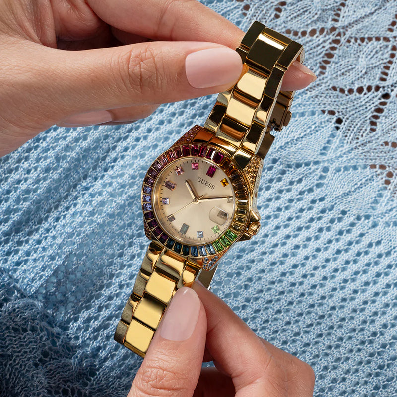 Guess Women's Gold Stainless Steel Watch, Champagne Dial | Gw0475l3 by i-watch