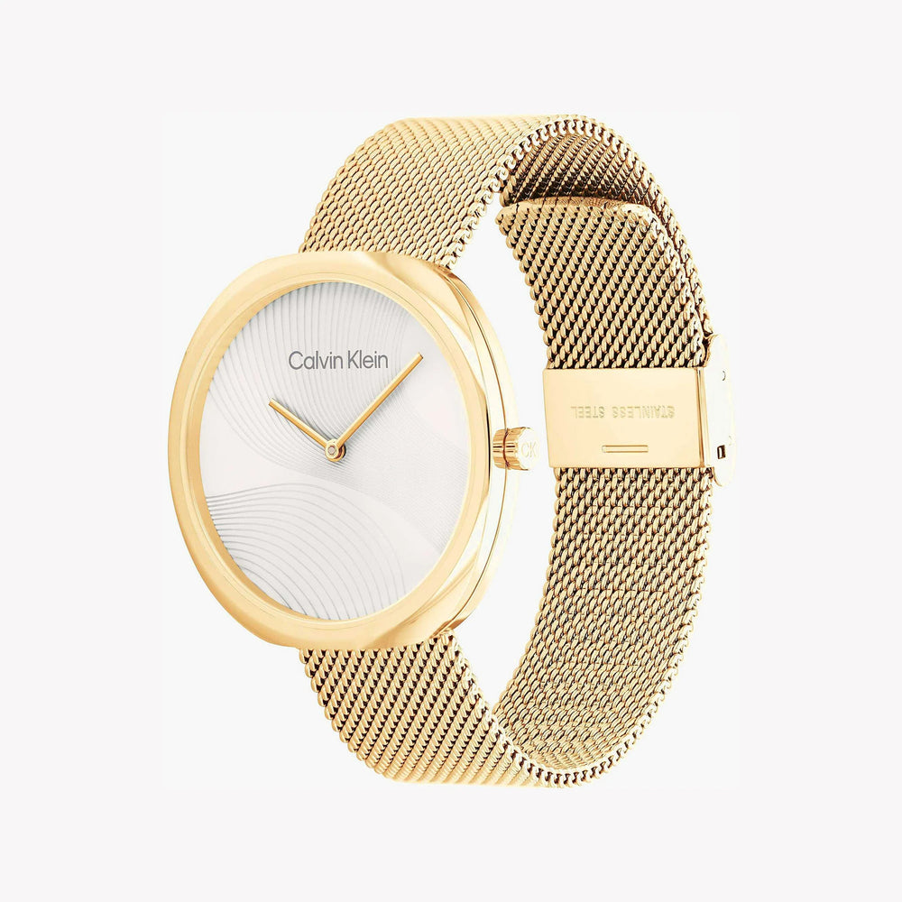 Ck Calvin Klein Women's Gold Watch, White Dial | K3m31wzb by i-watch