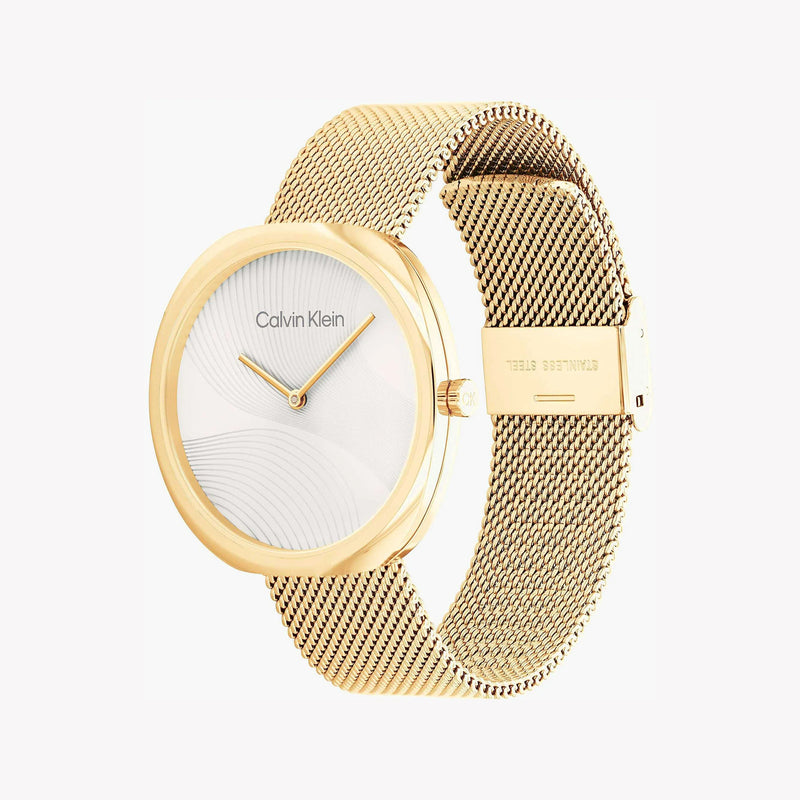Ck Calvin Klein Women's Gold Watch, White Dial | K3m31wzb by i-watch