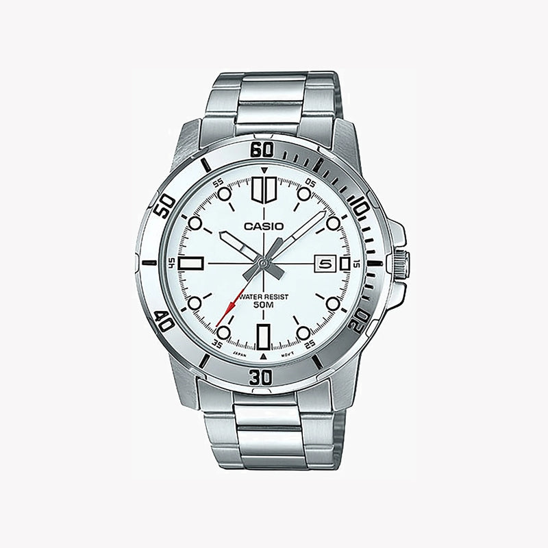 Casio Mtp-Vd01d-7evudf - Elegant Versatility Men's Watch With Stainless Steel Band by i-watch