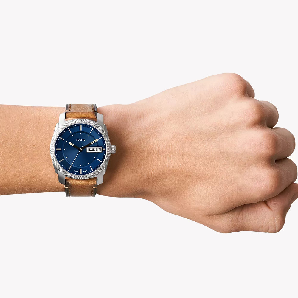 FOSSIL FS5920 TIMEKEEPER - ELEGANT BLUE DIAL & LEATHER STRAP MEN'S WATCH-i-Watch-4