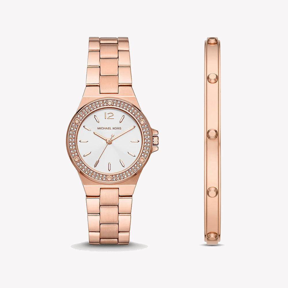 Michael Kors Women's Rose Gold Watch, White Dial | Mk1073set by i-watch