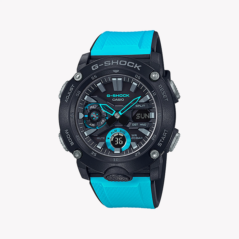G-Shock Men's Black & Blue Resin Watch, Bold Design | Ga-2000-1a2dr by i-watch
