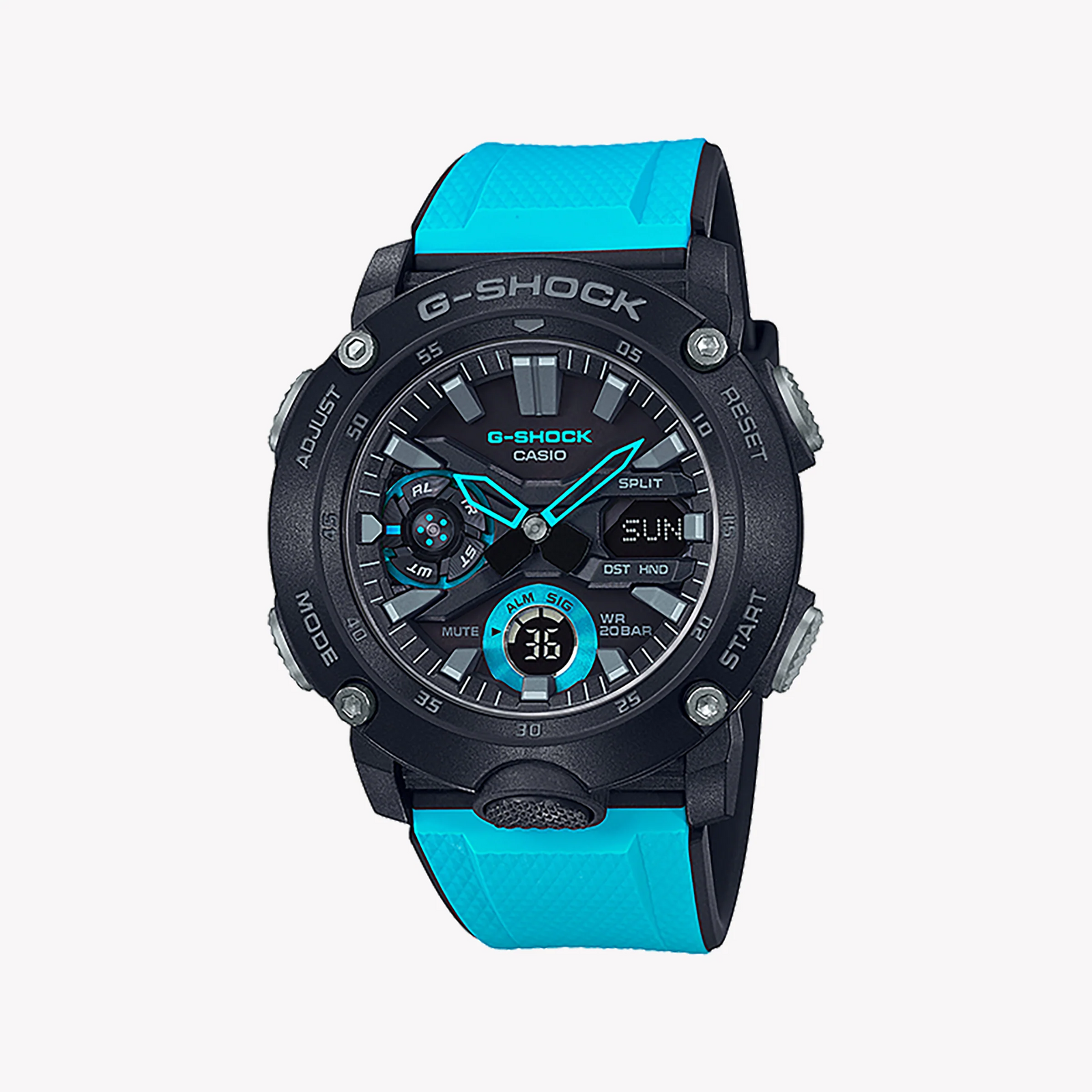 G-Shock Men's Black & Blue Resin Watch, Bold Design | Ga-2000-1a2dr by i-watch