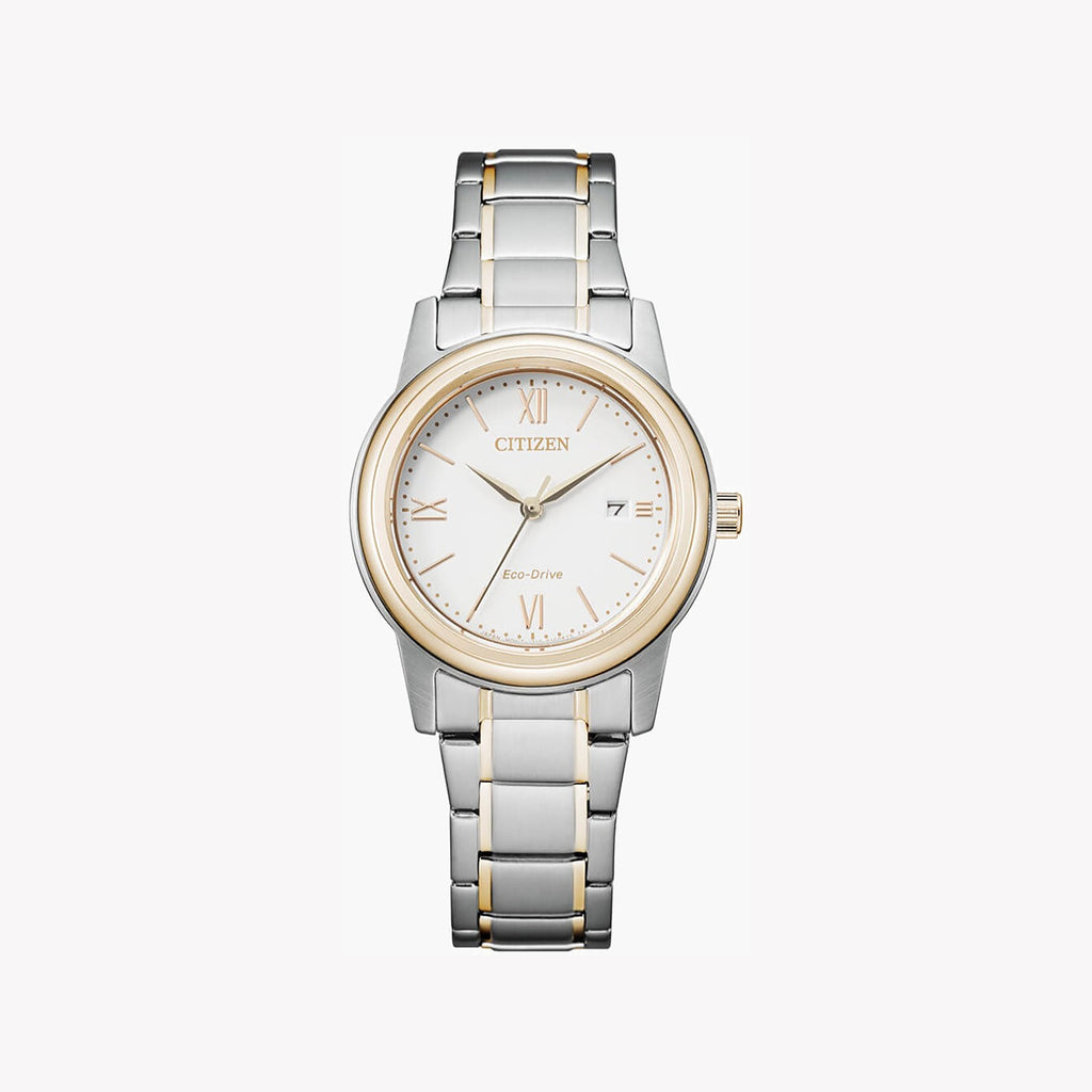 CITIZEN FE1226-82A - ELEGANT CHARM: Women's Stainless Steel Watch with Date & Crystal Accents
