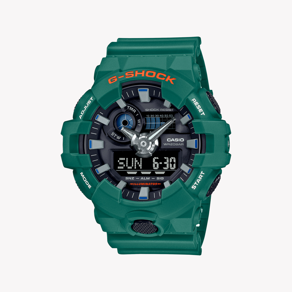 CASIO G-SHOCK GA-700SC-3ADR - RUGGED GREEN SPORT WATCH FOR MEN - STYLE MEETS PERFORMANCE