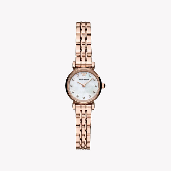 Emporio Armani Women's Rose Gold Watch, White Dial | Ar11203 by i-watch