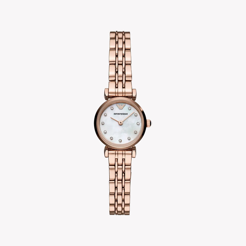 Emporio Armani Women's Rose Gold Watch, White Dial | Ar11203 by i-watch