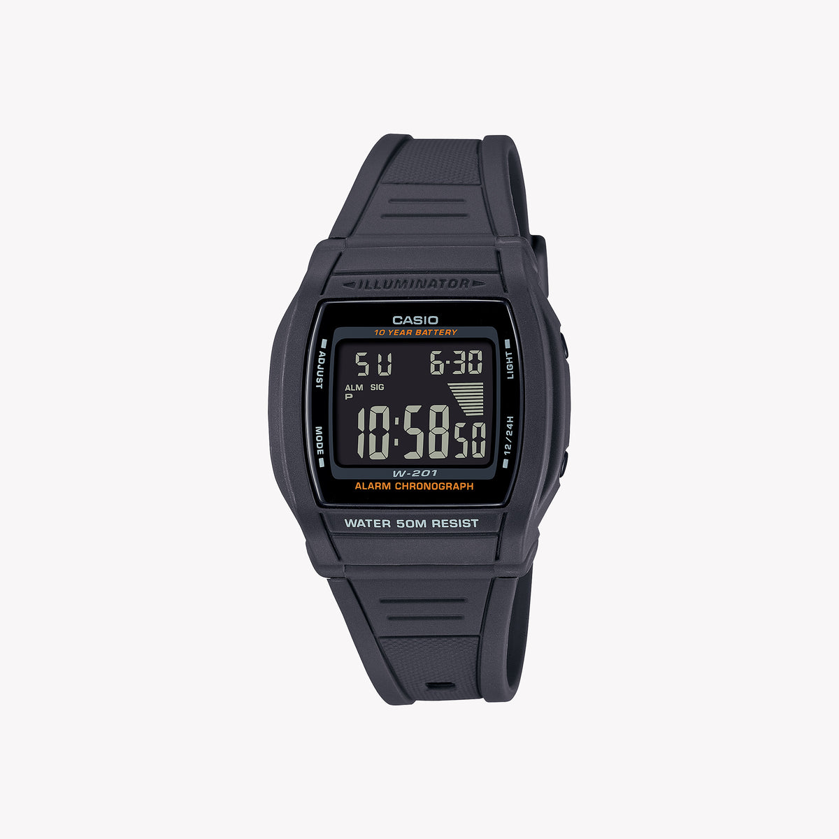 CASIO W-201-1BV SPORTS DIGITAL - VERSATILE TIMEKEEPER FOR ACTIVE LIFESTYLES