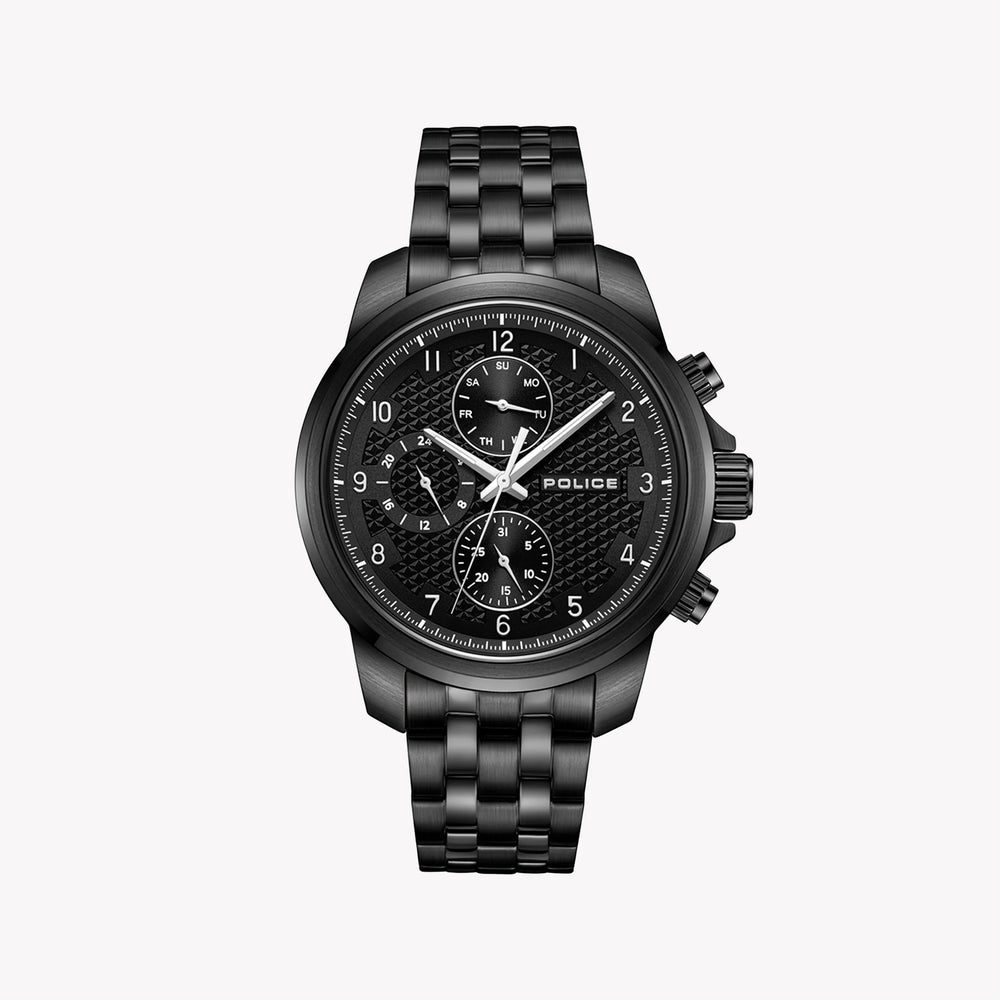 Police Men's Black Stainless Steel Watch, Black Dial | Pewjk0021504 by i-watch