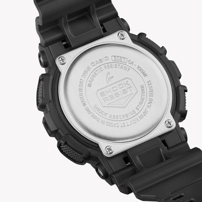 Casio Men's Black Resin Watch, 20 Atm Water Resistant | Ga-100mf-1aer by i-watch
