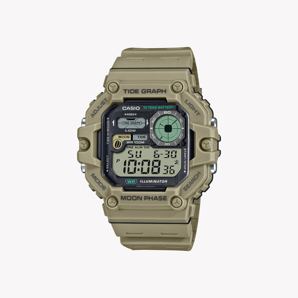 Casio Men's Beige Resin Watch, Digital Display | Ws-1700h-5av by i-watch
